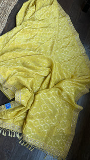 Designer Tissue Soft Silk - Yellow Woven