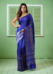 Pure Matka Silk - Royal Blue Woven