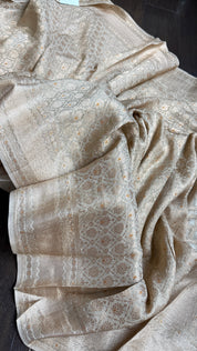 Mysore Silk Brocade - Beige Golden