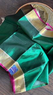 Pure Silk Kanjivaram - Dark Green Grey