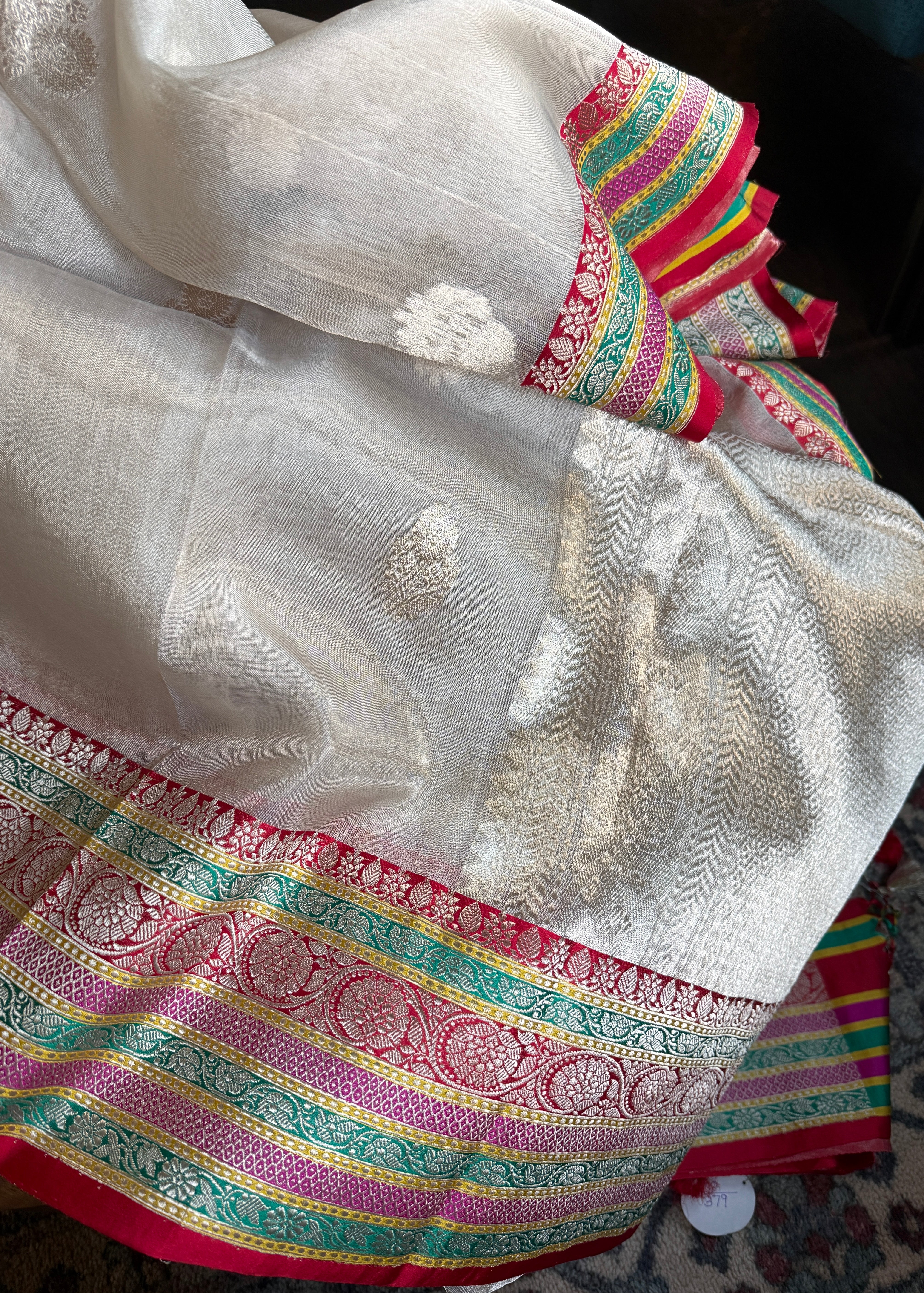 Pure Tissue Silk Banarasi - Antique Golden Rangkat Border