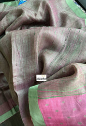 Pure Matka Silk Dual weave - Green by Pink