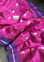 Pure Chanderi Pattu Silk - Magenta Purple