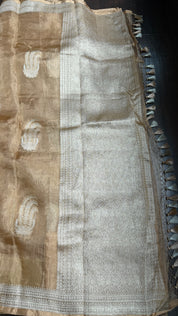 Pure Tissue Silk Banarasi - Golden Khadhua Woven