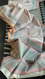 Kanchi Cotton Handloom - Marble Peach