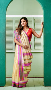 Vidarbha Tussar Silk - Tussar Color Purple woven