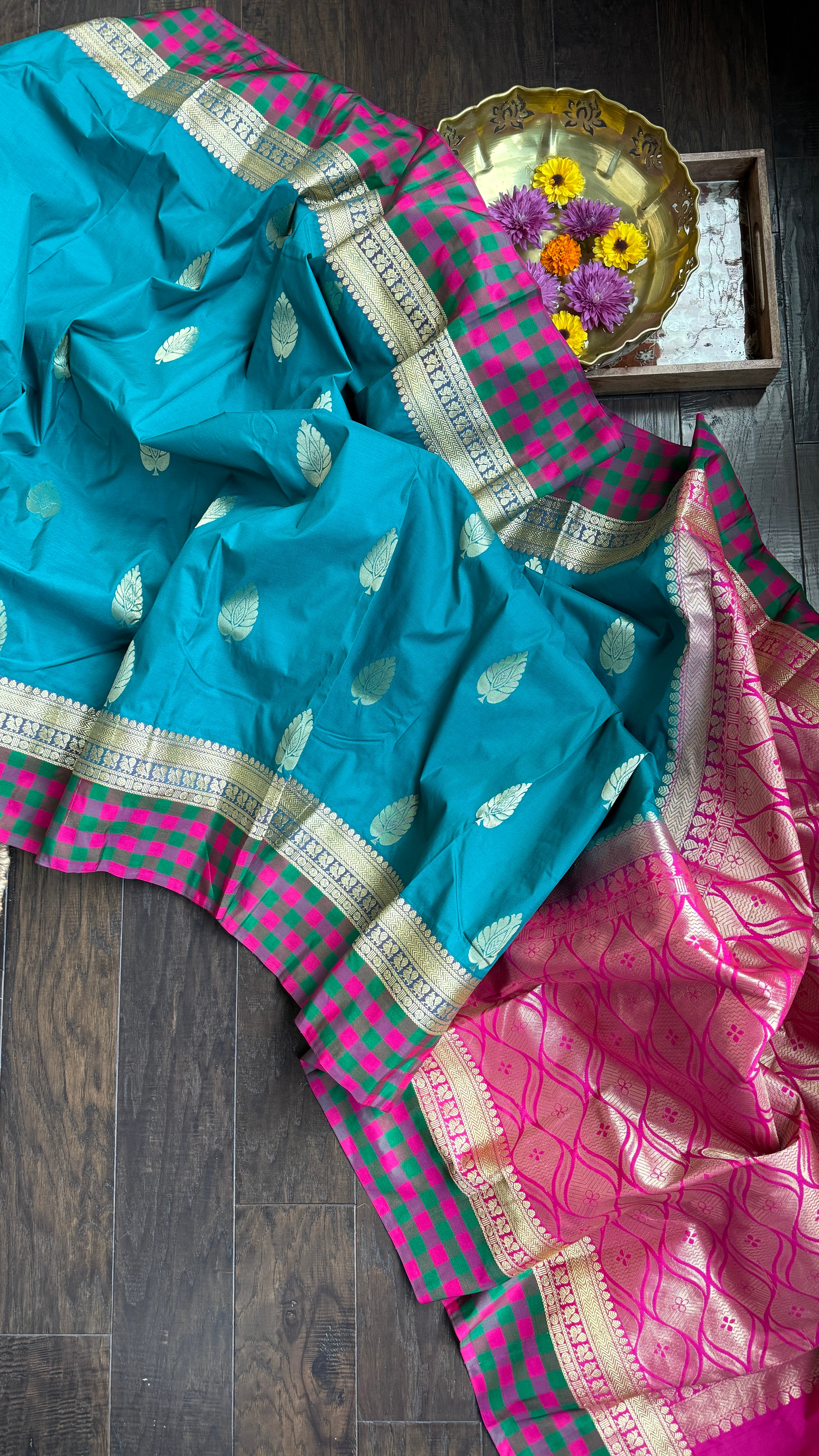 Soft Silk Kanjivaram - Firozi Blue Magenta