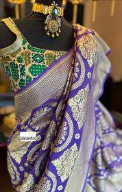 Khaddi Georgette Banarasi - Purple Meenakari