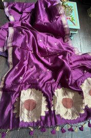 Mango Silk Banarasi -  Wine Color