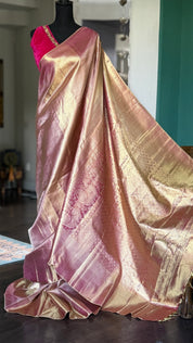 Pure Tissue Silk Kanjivaram - Golden Purple