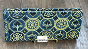 Ajrakh Clutch - Indigo Blue Brown