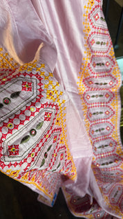 Soft Silk Kathiyawadi Embroidered - Blush Pink