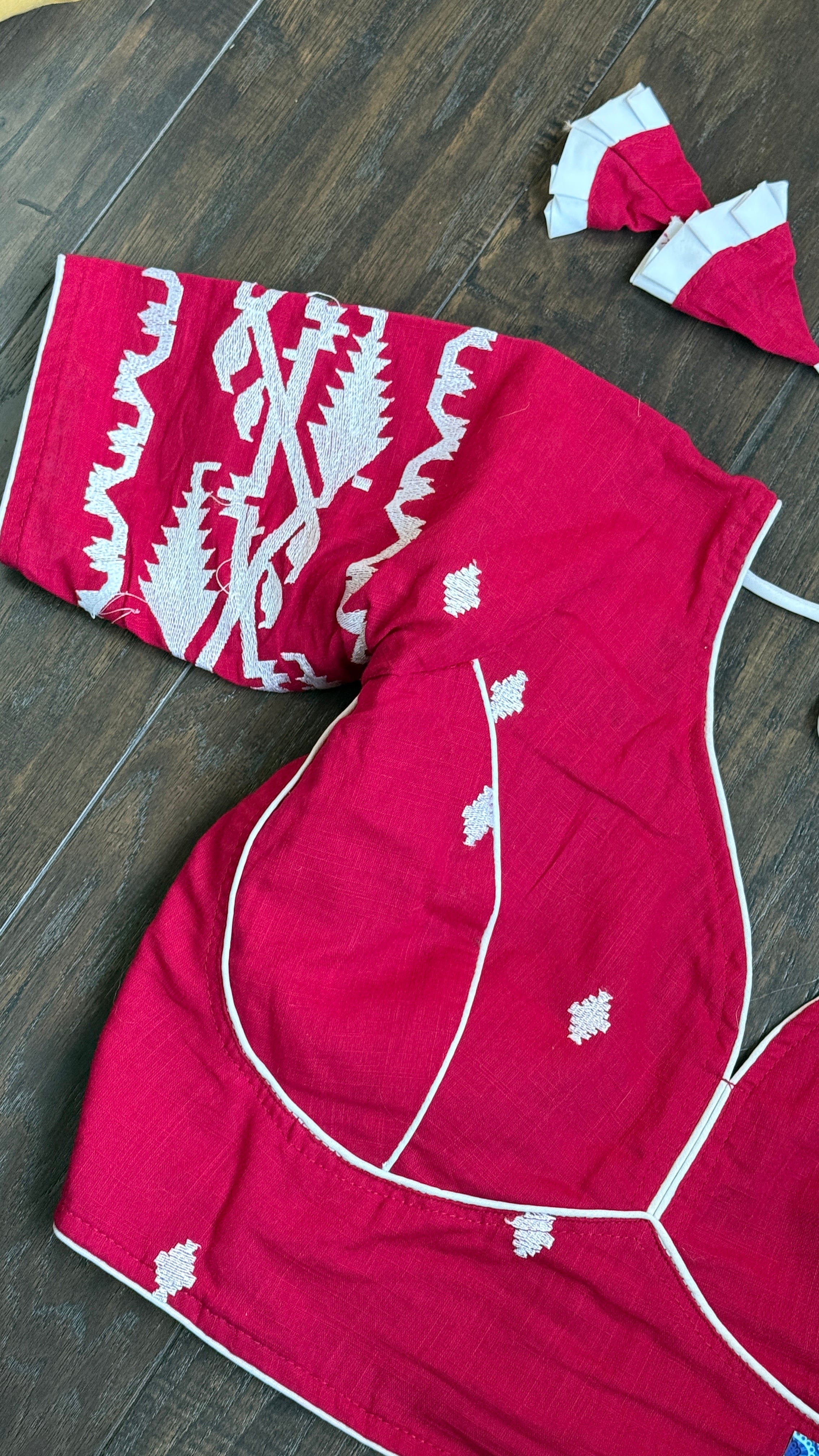 Designer Blouse - Raspberry Pink Jamdaani Woven