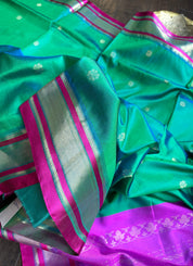 Pure Garad Silk- Sea Green Purple