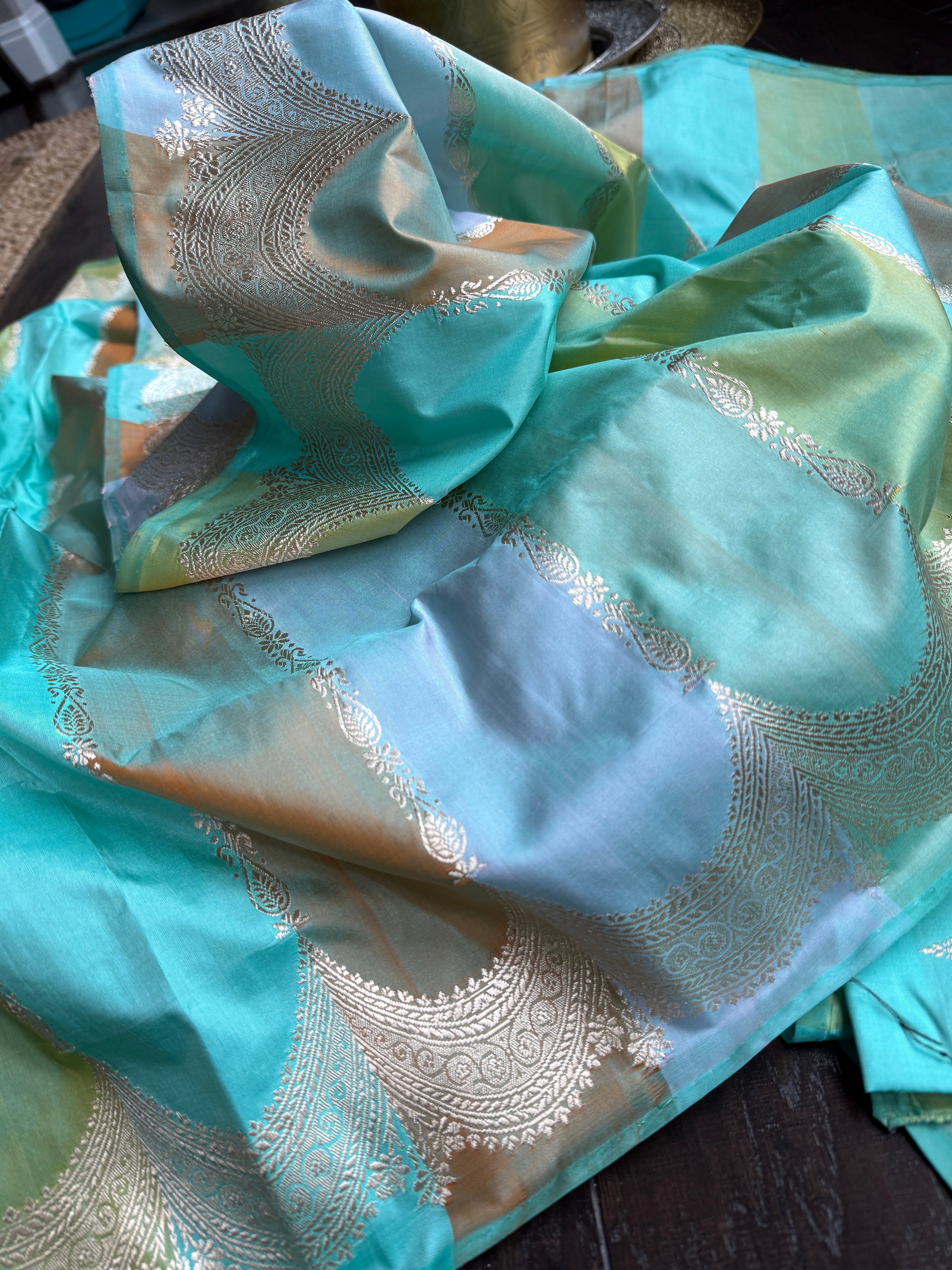 Pure Silk Rangkat Banarasi - Multi shaded
