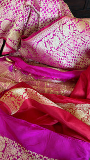 Pure Silk Brocade Banarasi- Pink