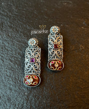 Earring 925 Silver- Brown Onyx