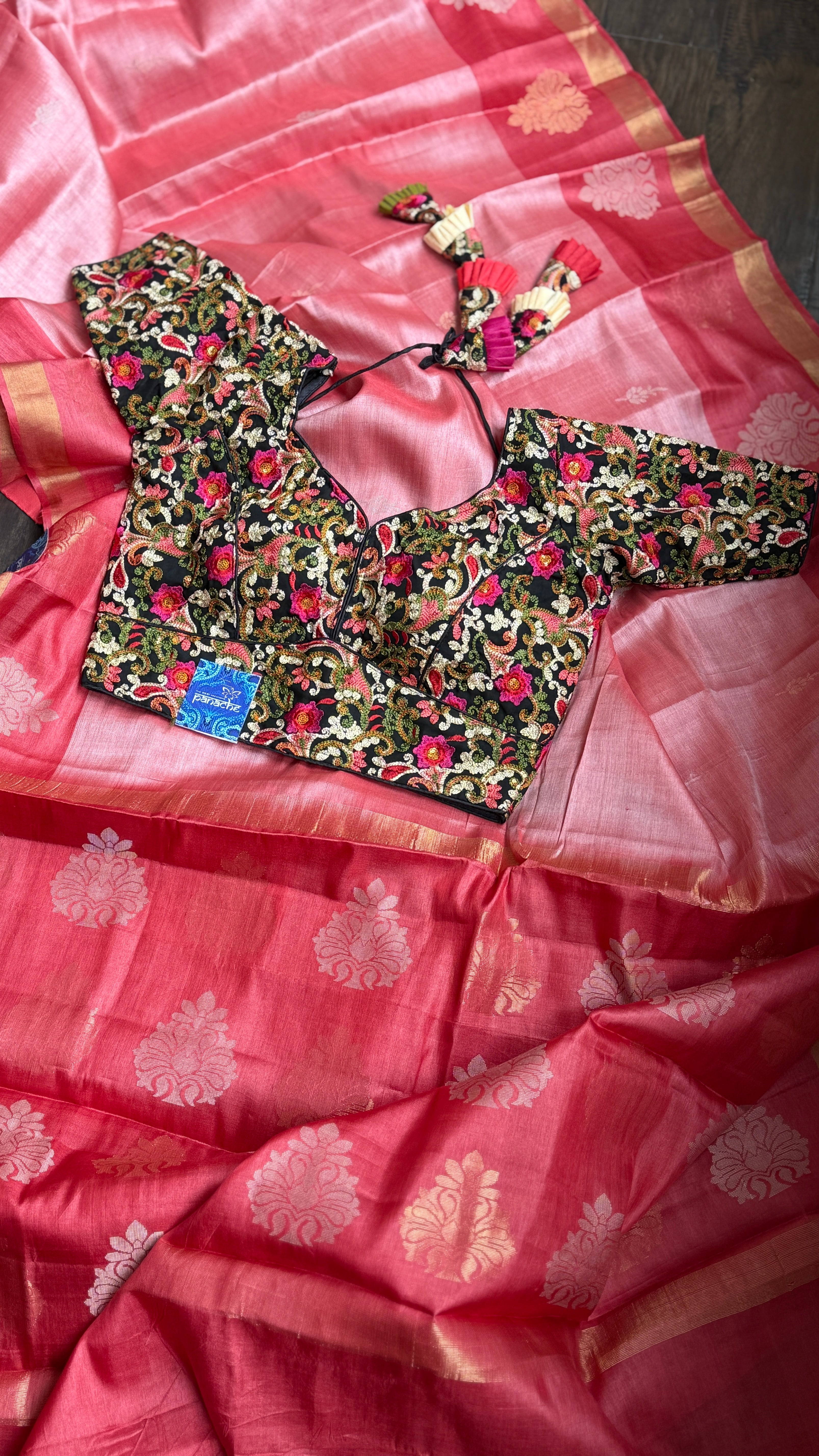 Designer Blouse - Black Multicolor Embroidered