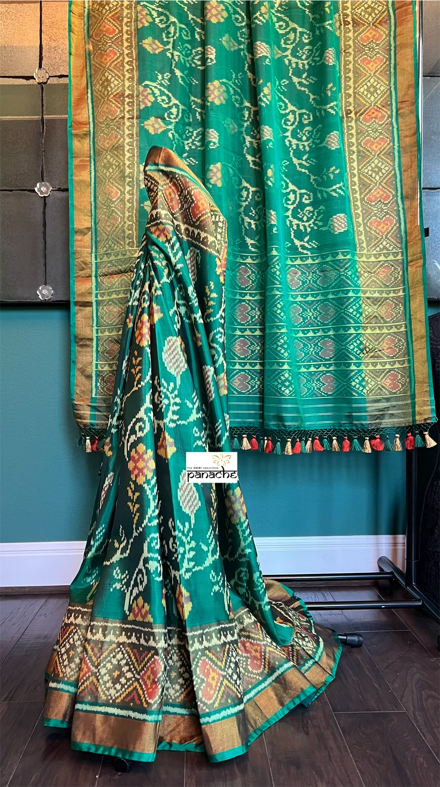 Patan Silk Patola - Green Antique Zari