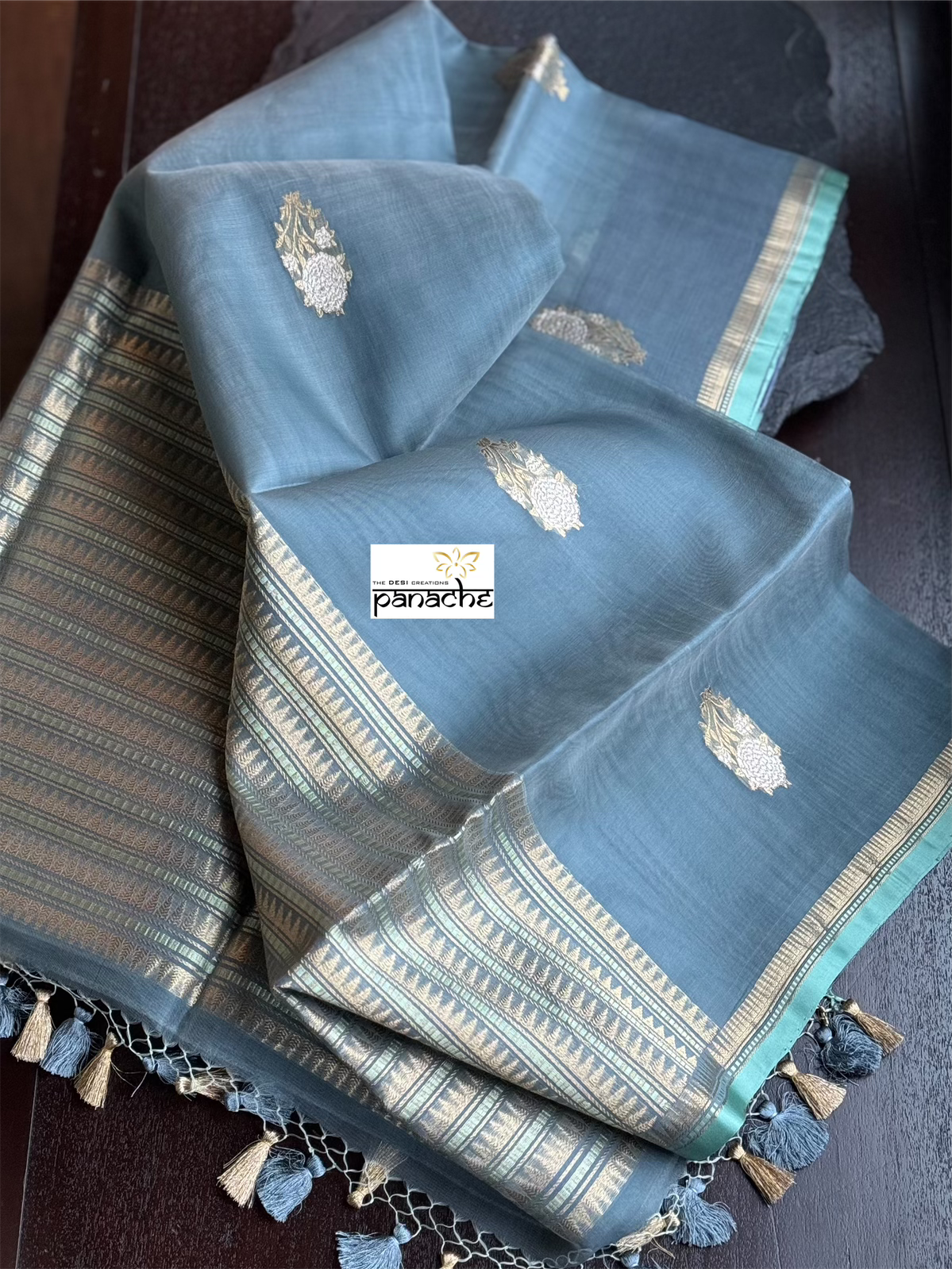 Pure Kora Silk Kadwa Banarasi - Grey