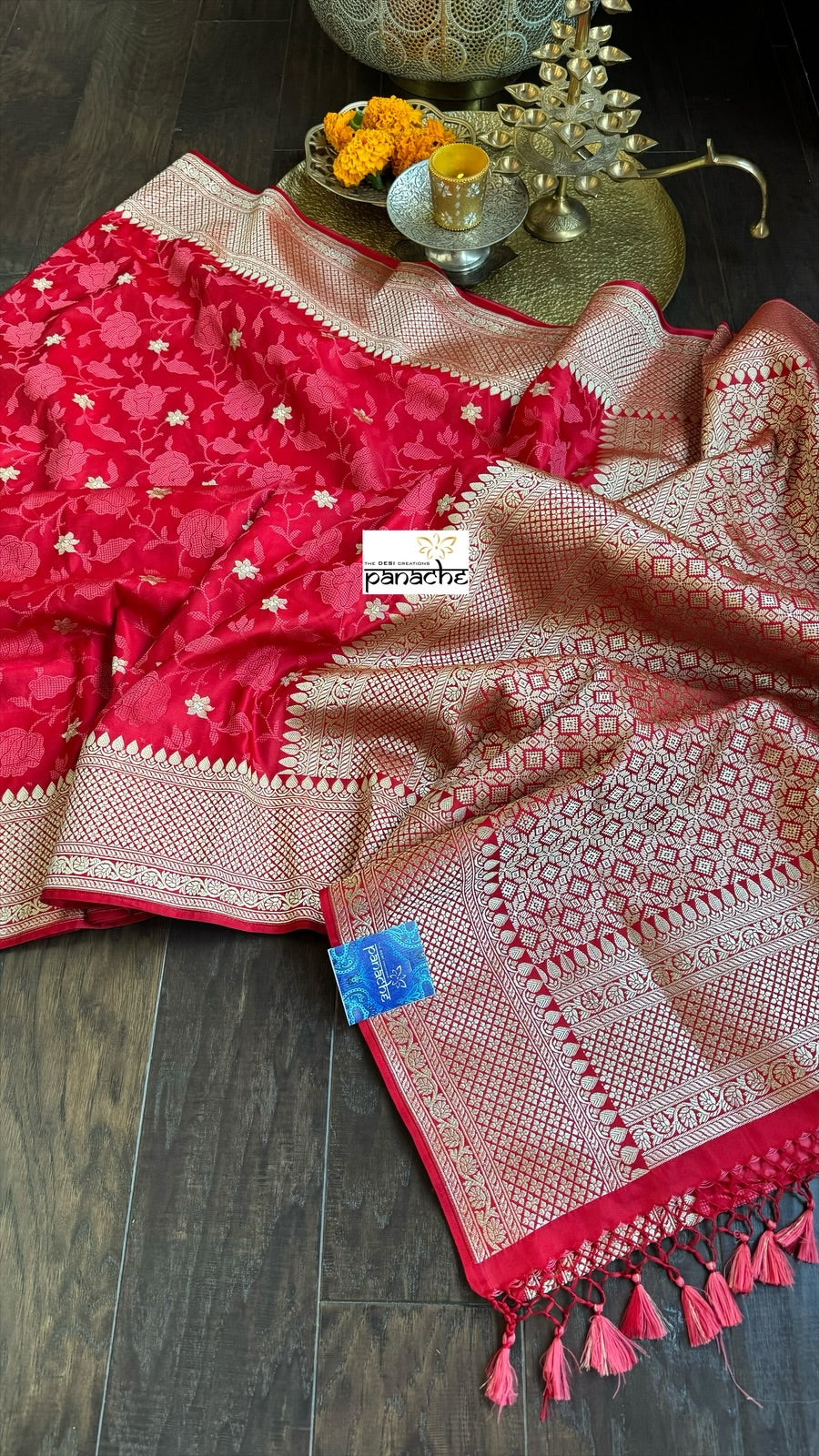 Soft Silk Banarasi - Red Resham Woven