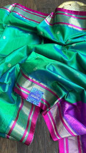 Pure Garad Silk- Sea Green Purple
