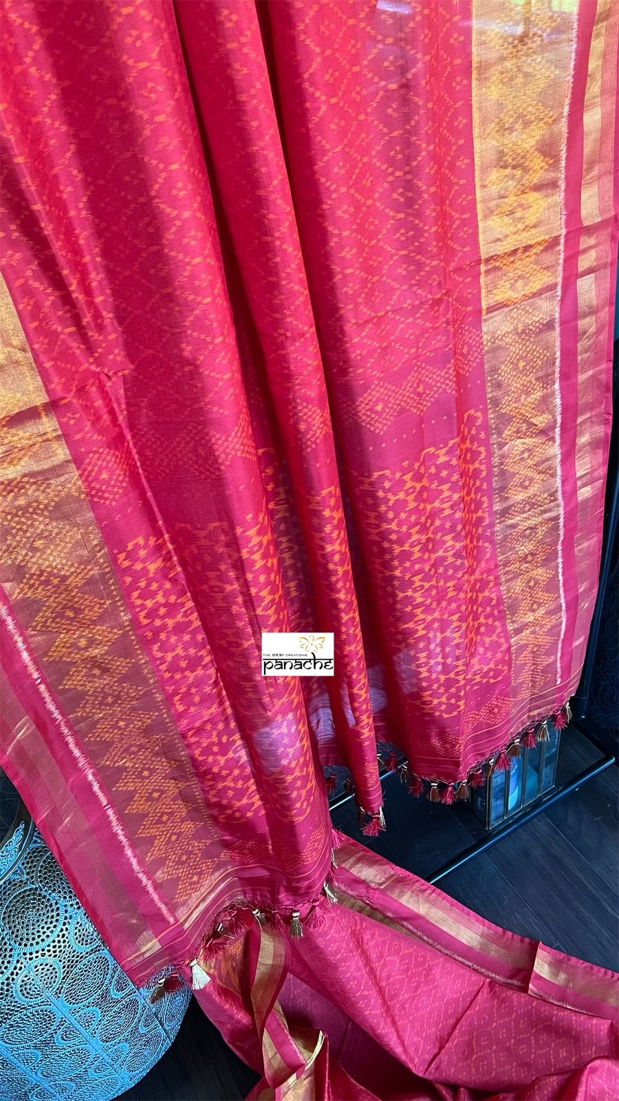 Patan Silk Patola - Red Antique Zari