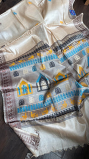 Pure Tussar Silk - Tan Beige Coffee Brown Dolabedi
