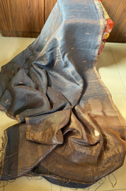 Tissue Linen Silk - Grey Mettalic