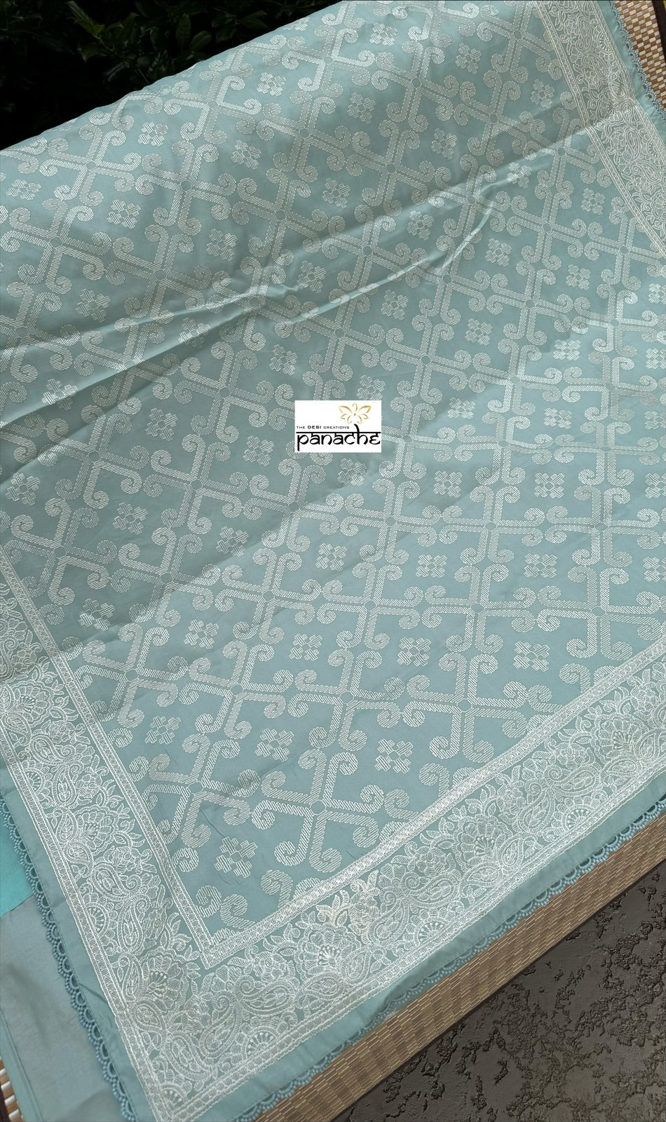 Designer Soft Silk - Light Blue Embroidered