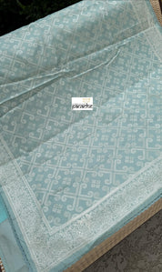 Designer Soft Silk - Light Blue Embroidered