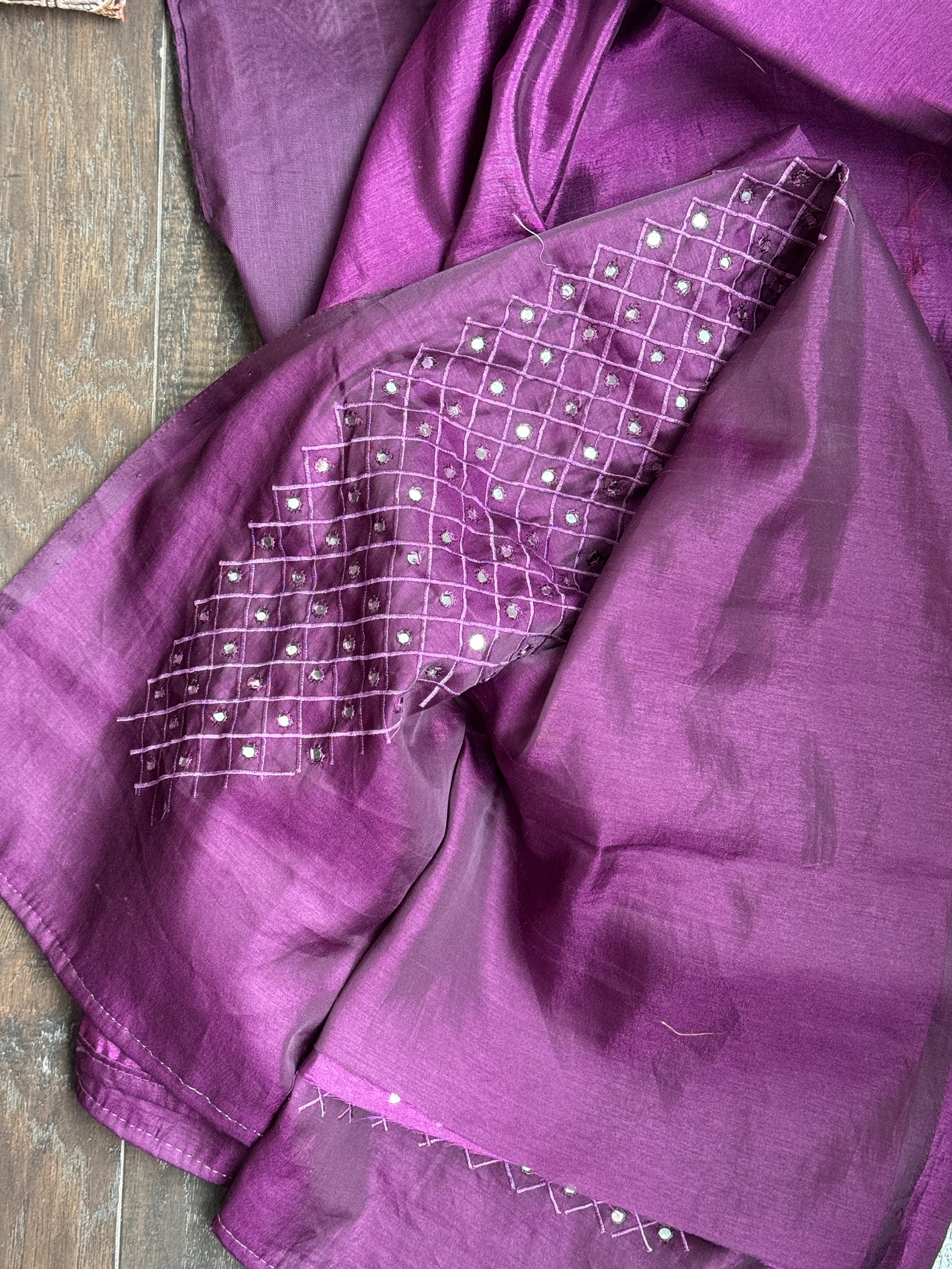 Soft Silk Embroidered - Purple