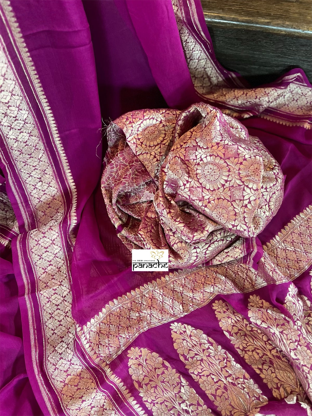 Khaddi Georgette Banarasi - Magenta Pink