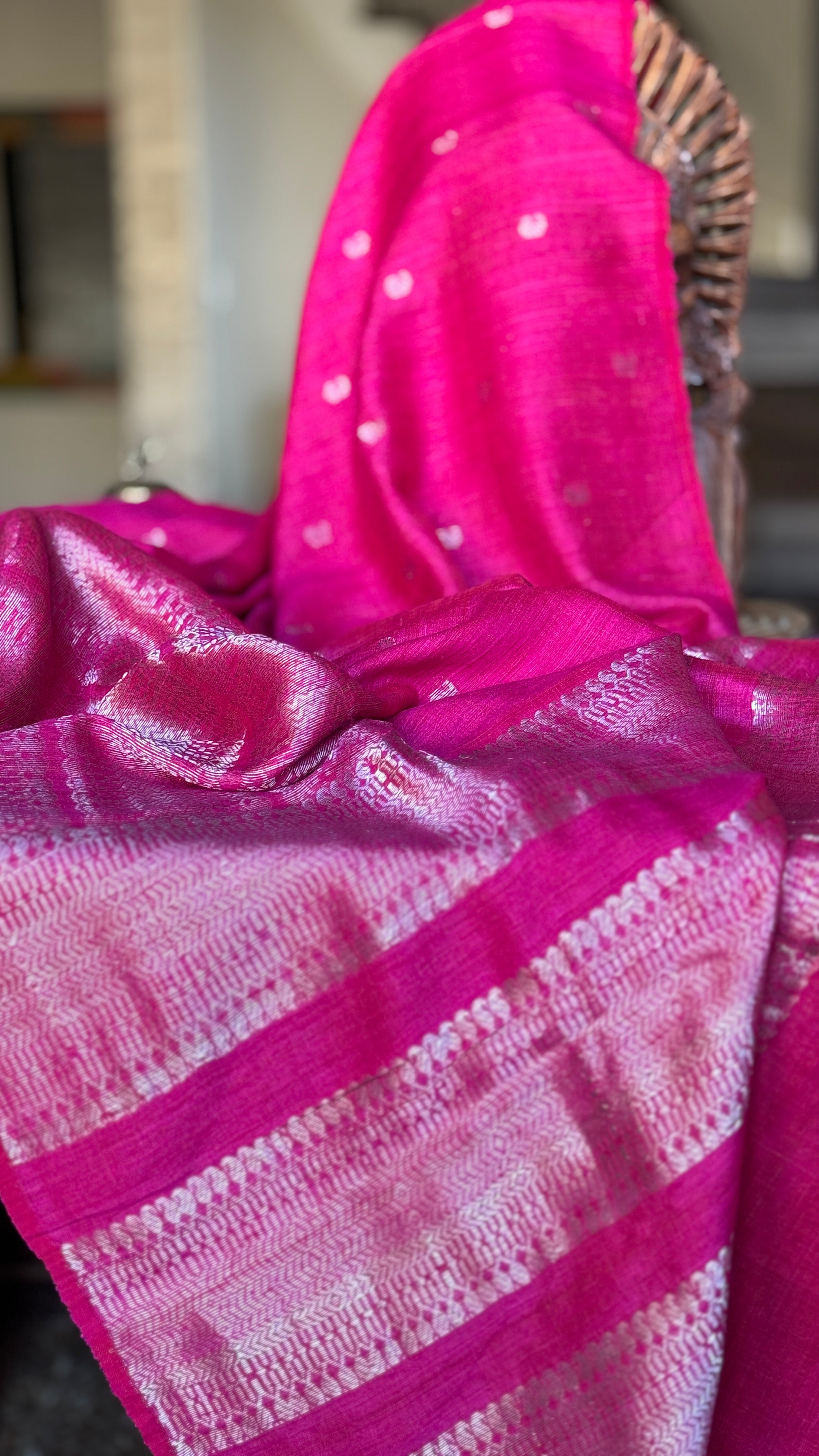 Pure Matka Silk - Magenta Pink Woven