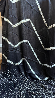 Modal Silk Makdi Bandhej - Black Shibori