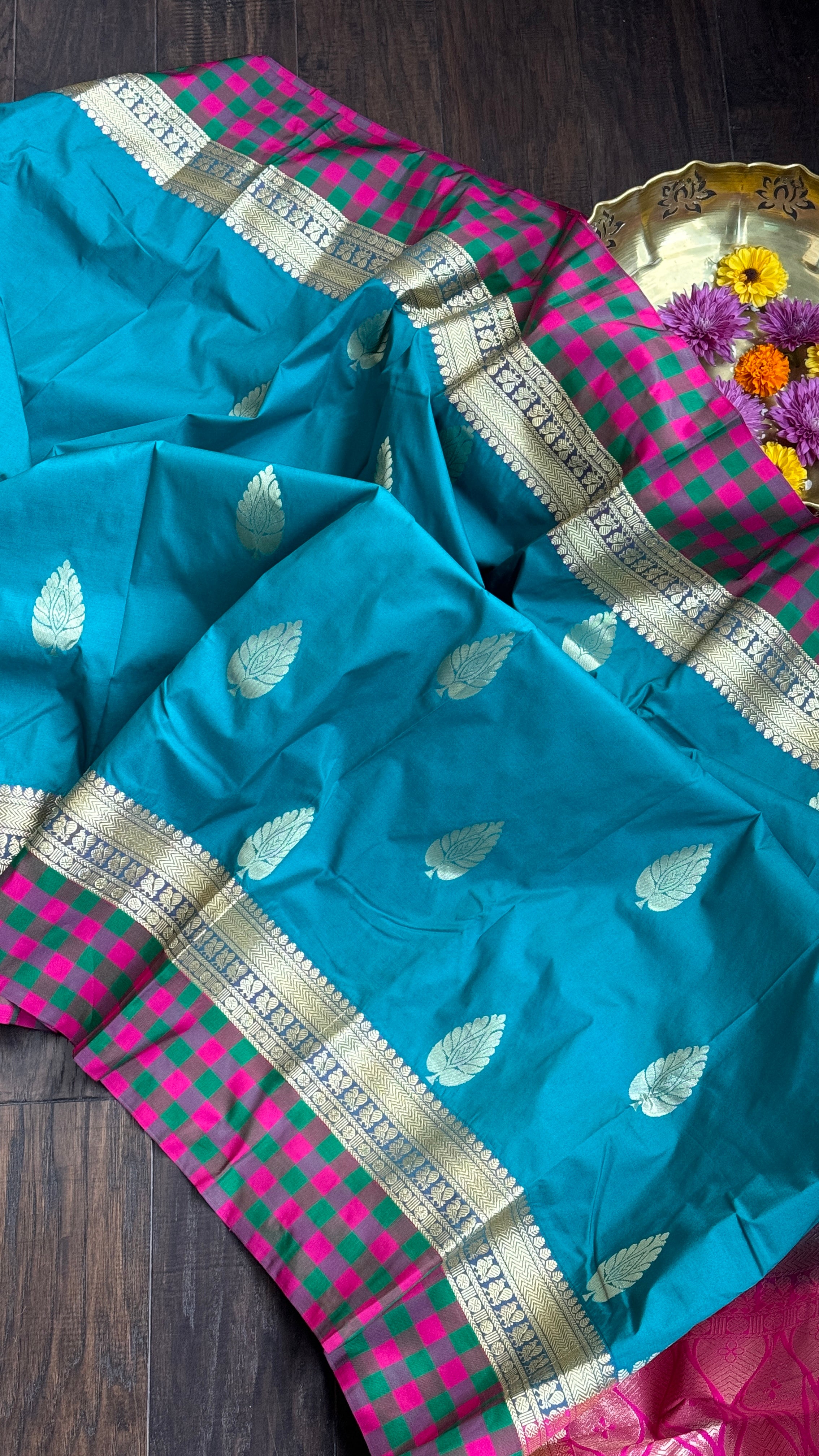 Soft Silk Kanjivaram - Firozi Blue Magenta