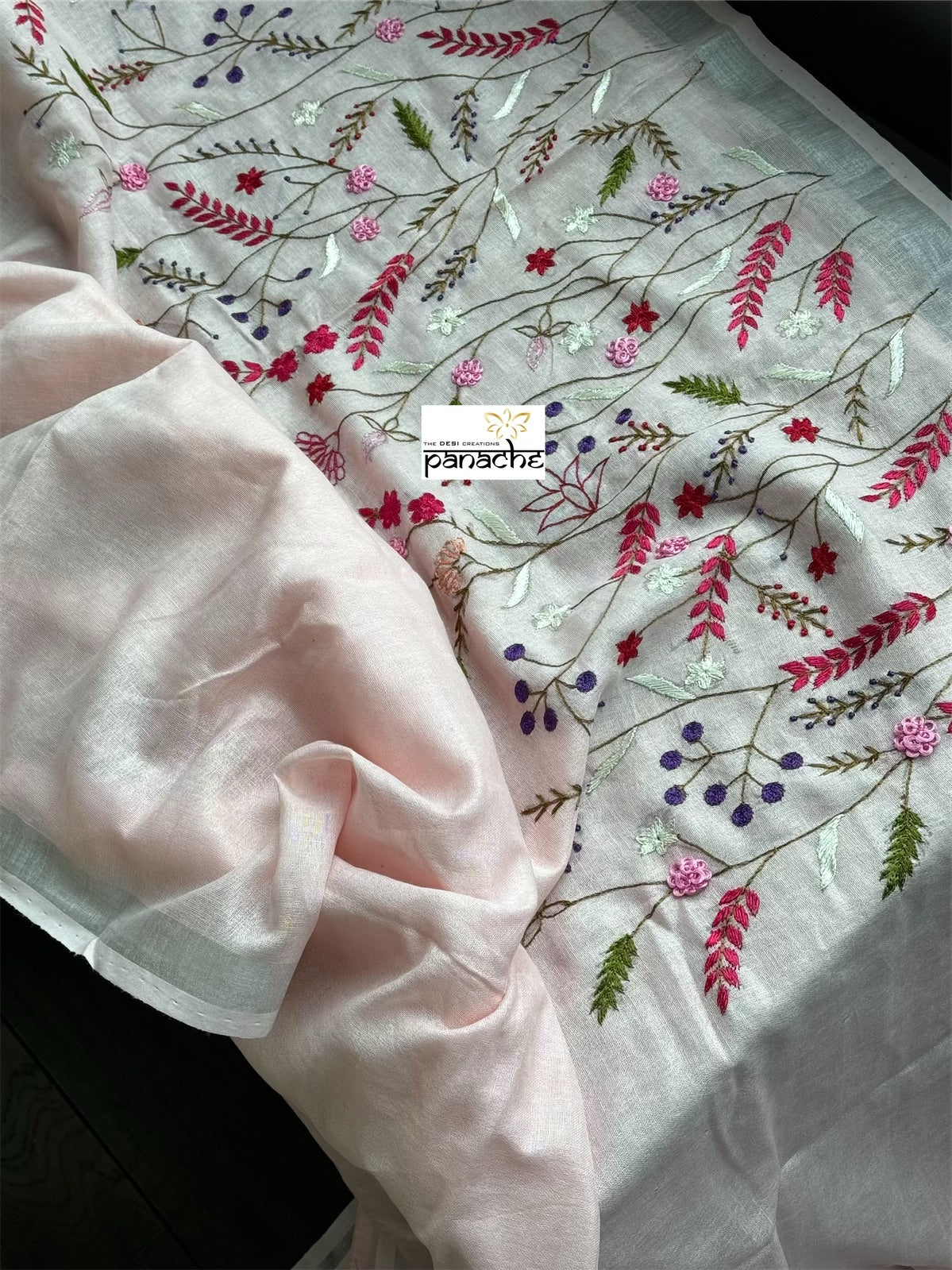 Embroidered Linen - Light Pink