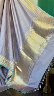 Pure Silk Mashru Kadhua Banarasi- Lavender
