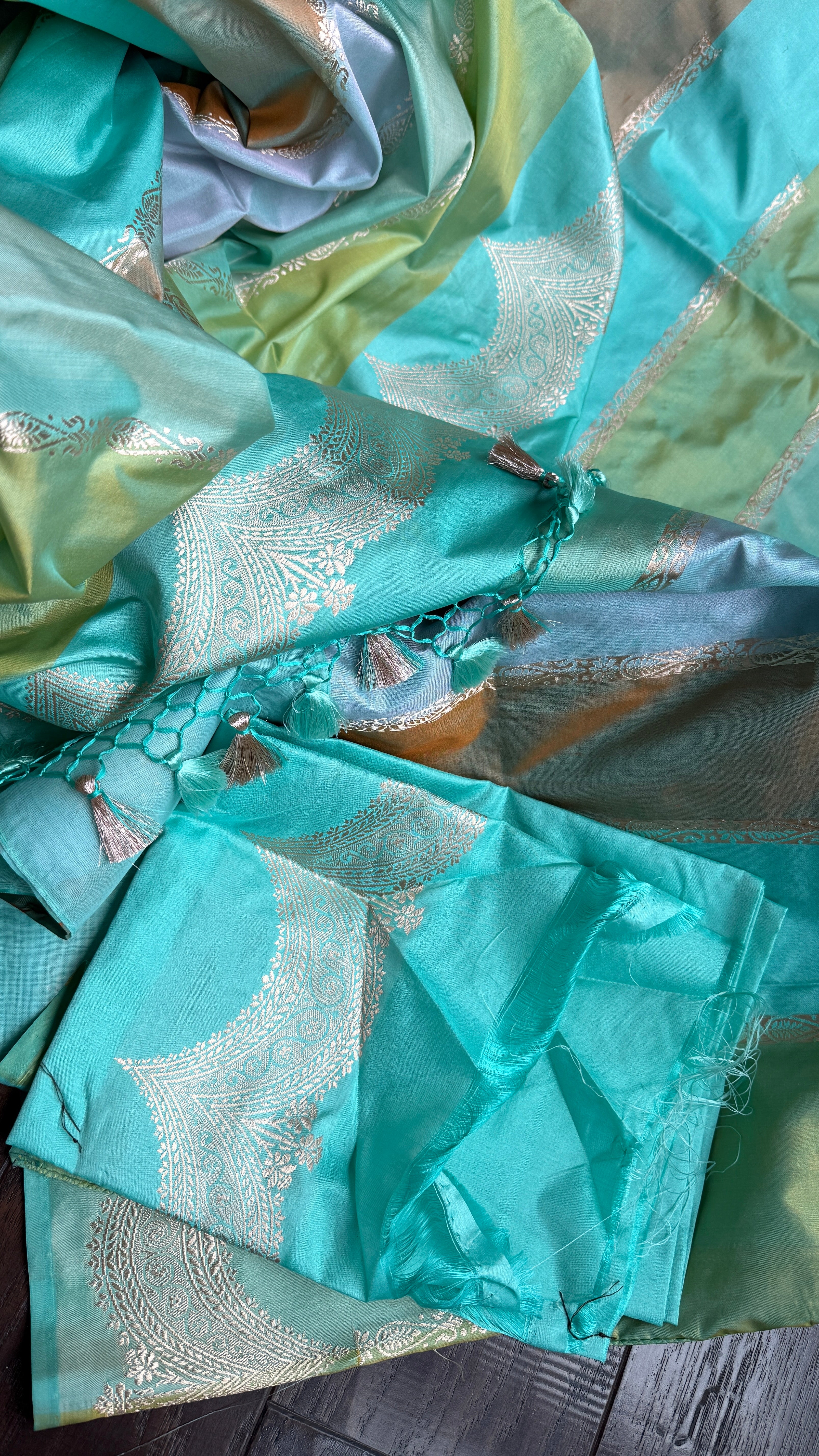 Pure Silk Rangkat Banarasi - Multi shaded