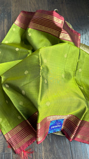 Pure Silk Kanjivaram - Green Maroon 2G Pure Zari