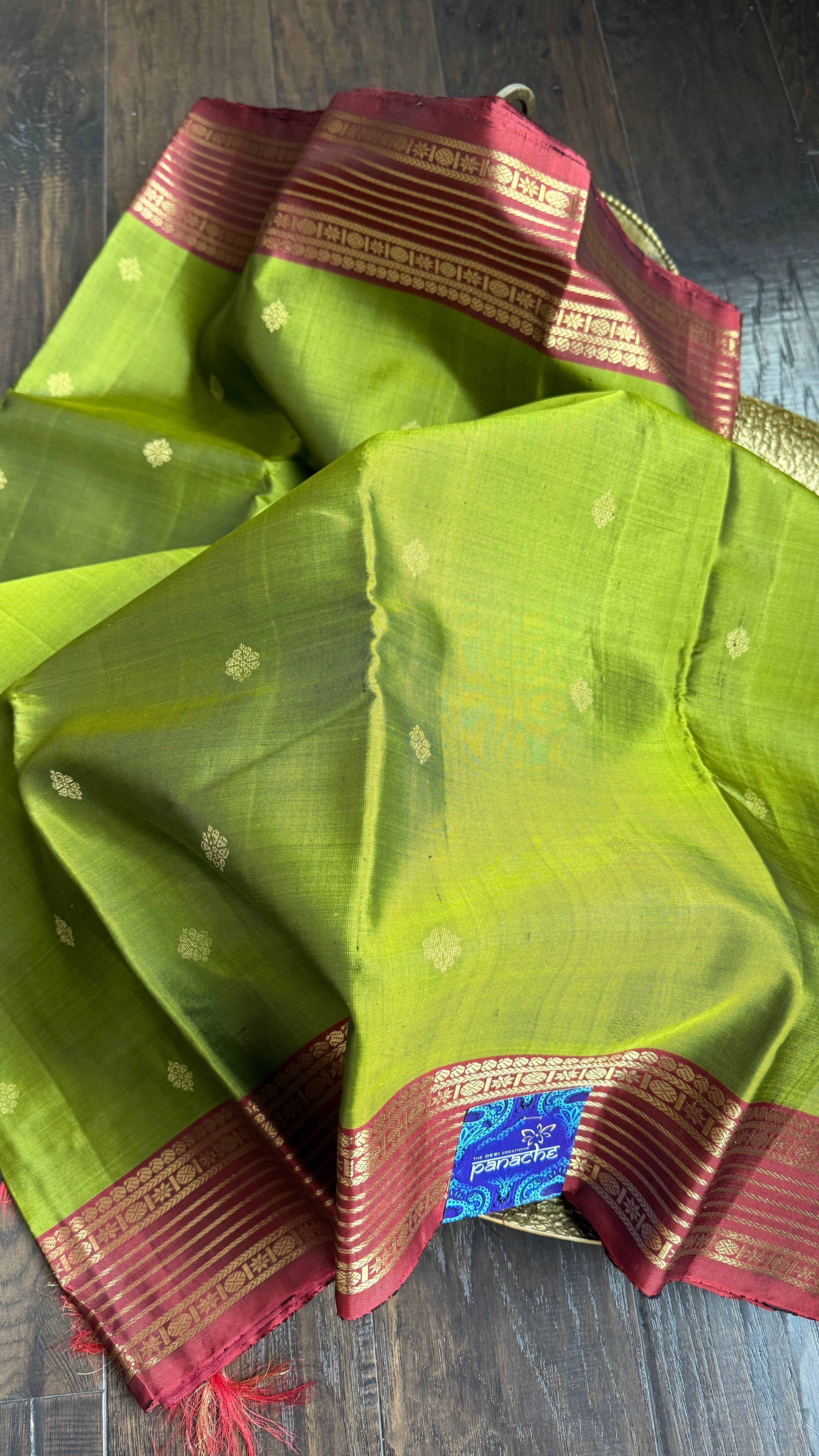 Pure Silk Kanjivaram - Green Maroon 2G Pure Zari
