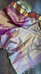 Pure Brocade Kanjivaram - Purple Golden 2g Zari