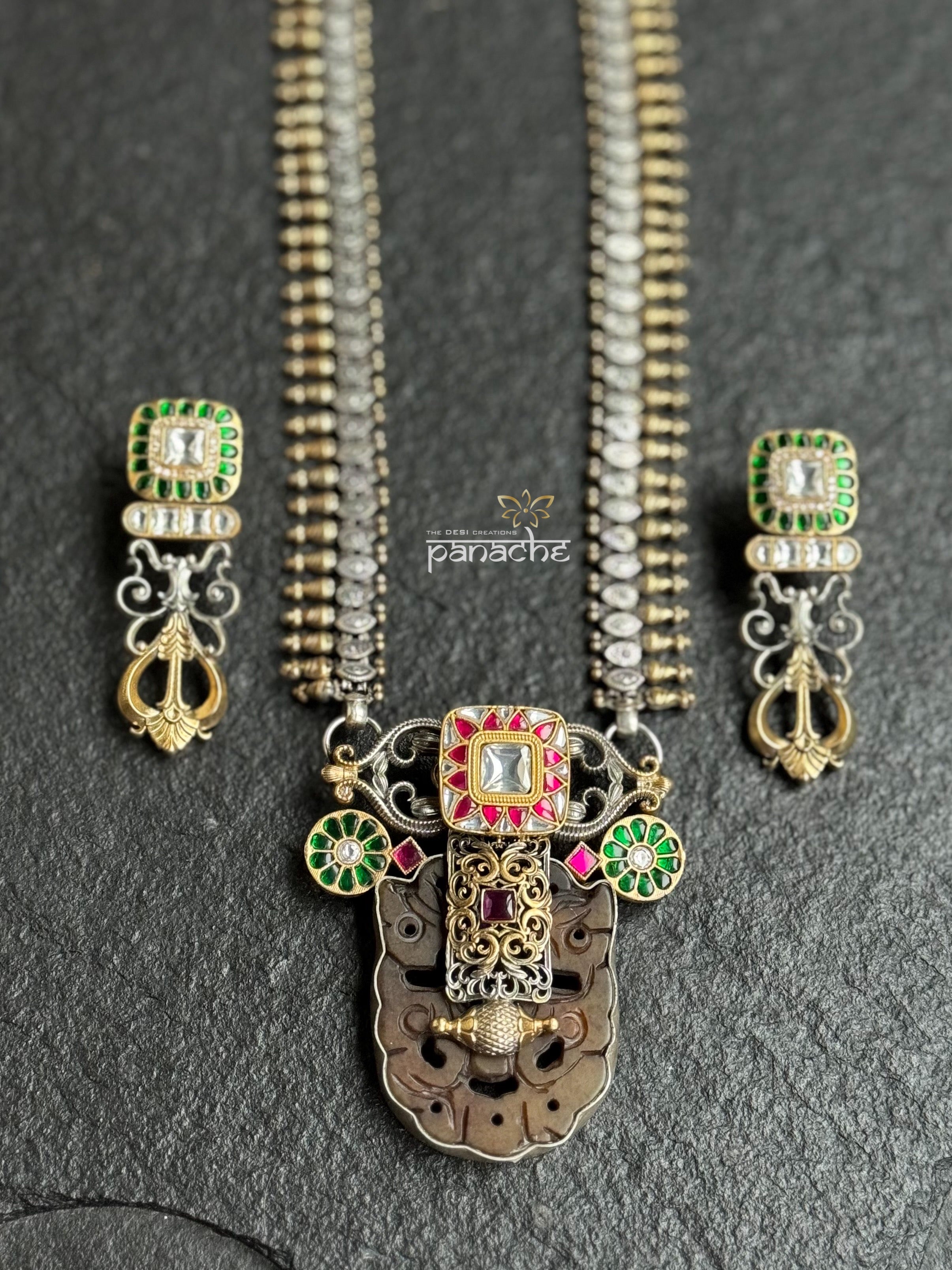 Earring 925 Silver- Statement Kundan