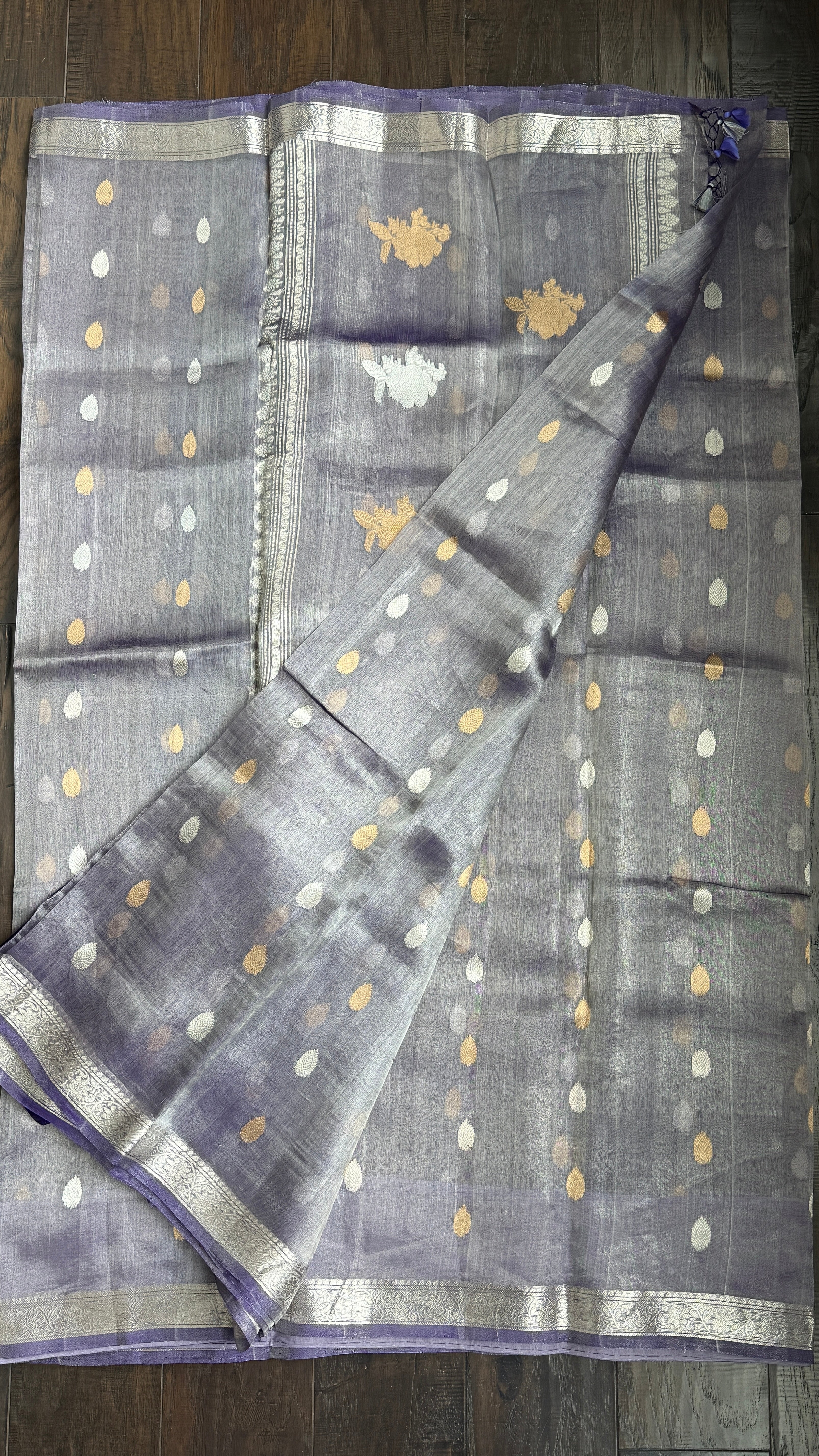 Tissue Organza Silk Banarasi - Purple