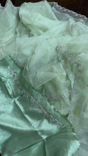 Designer Organza - Mint Leheriya