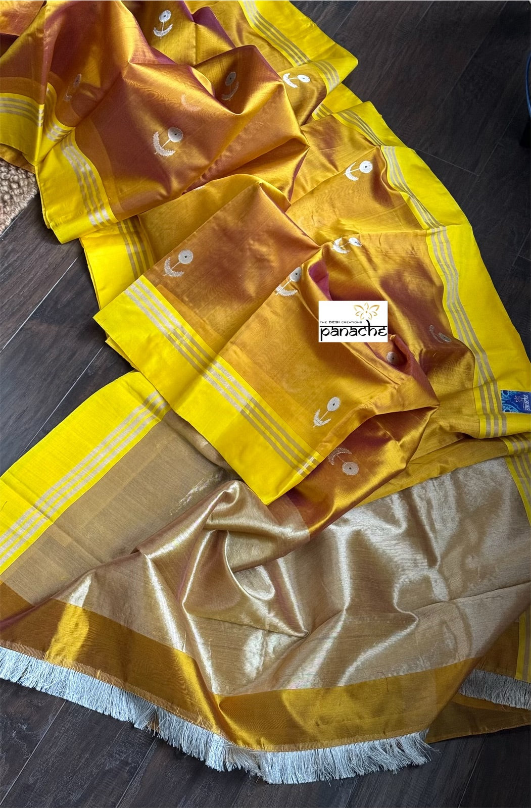 Pure Chanderi Pattu Silk - Yellow