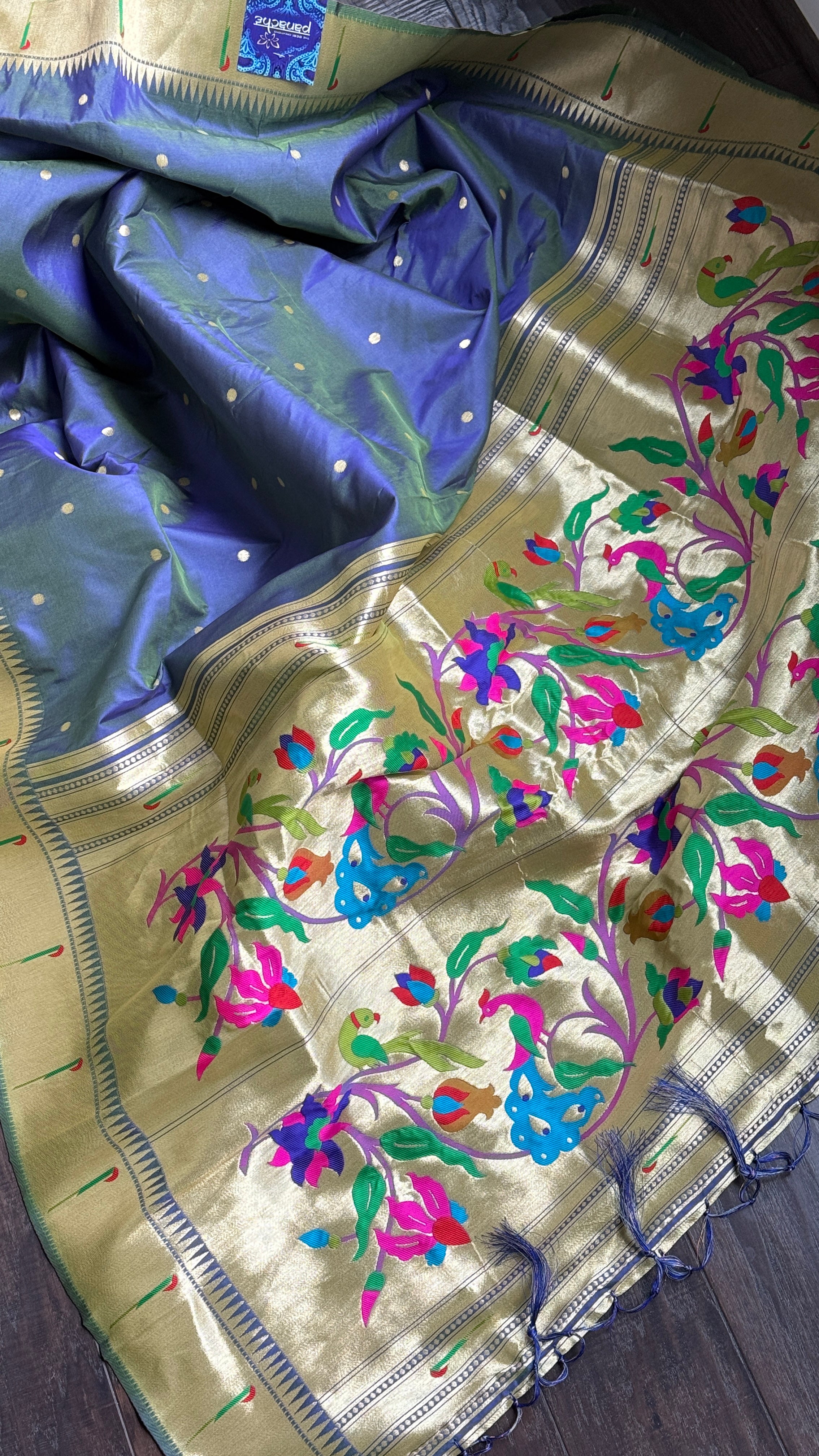 Soft Silk Paithani - Purple Mauve Dual Tone