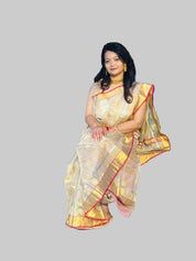 Tussar Georgette Banarasi - Purple Blue Mughal Inspired