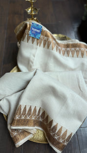 Tussar Silk Banarasi - Ivory Antique Zari