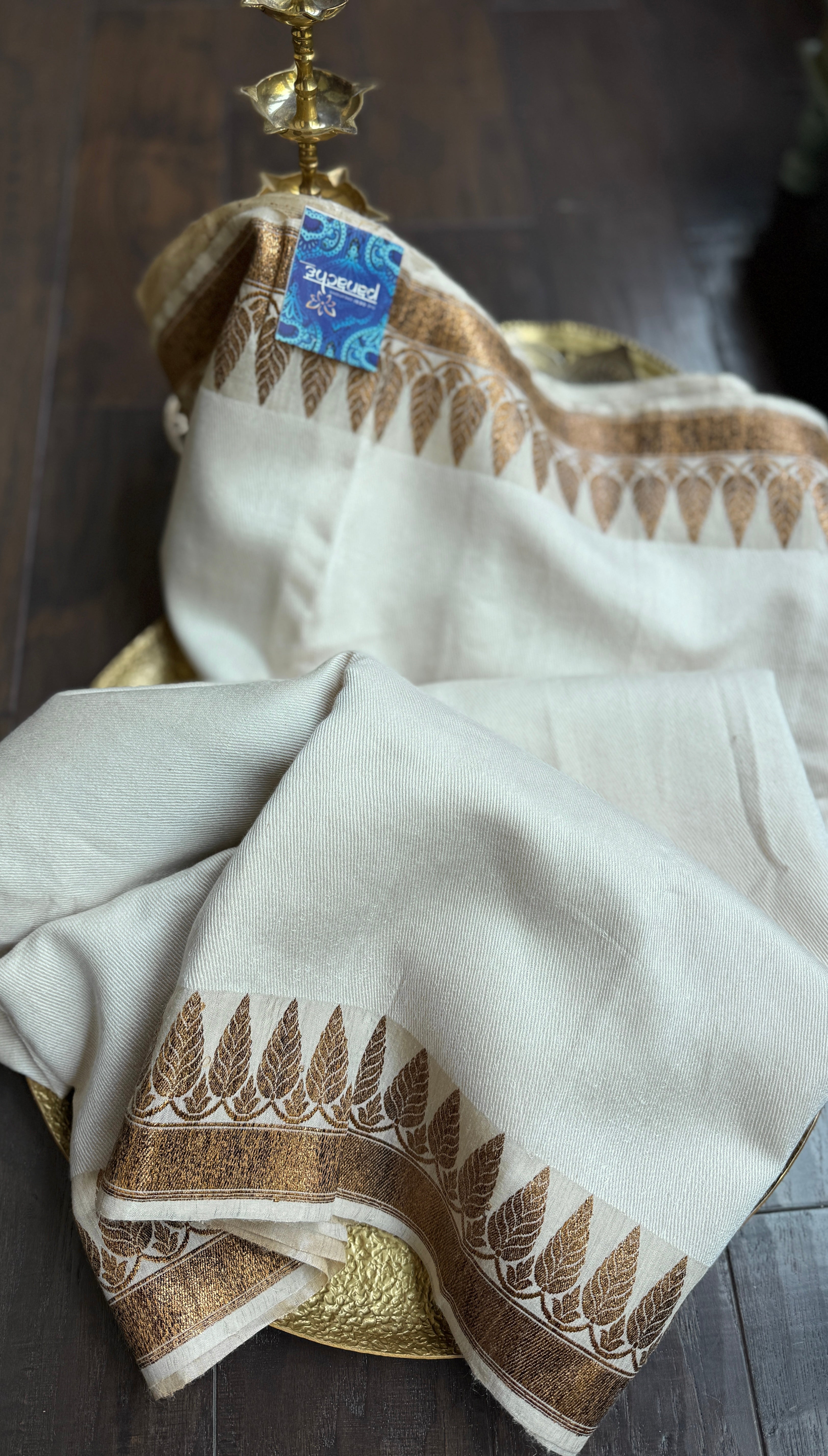 Tussar Silk Banarasi - Ivory Antique Zari